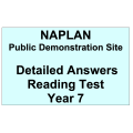 NAPLAN Demo Answers Reading Year 7